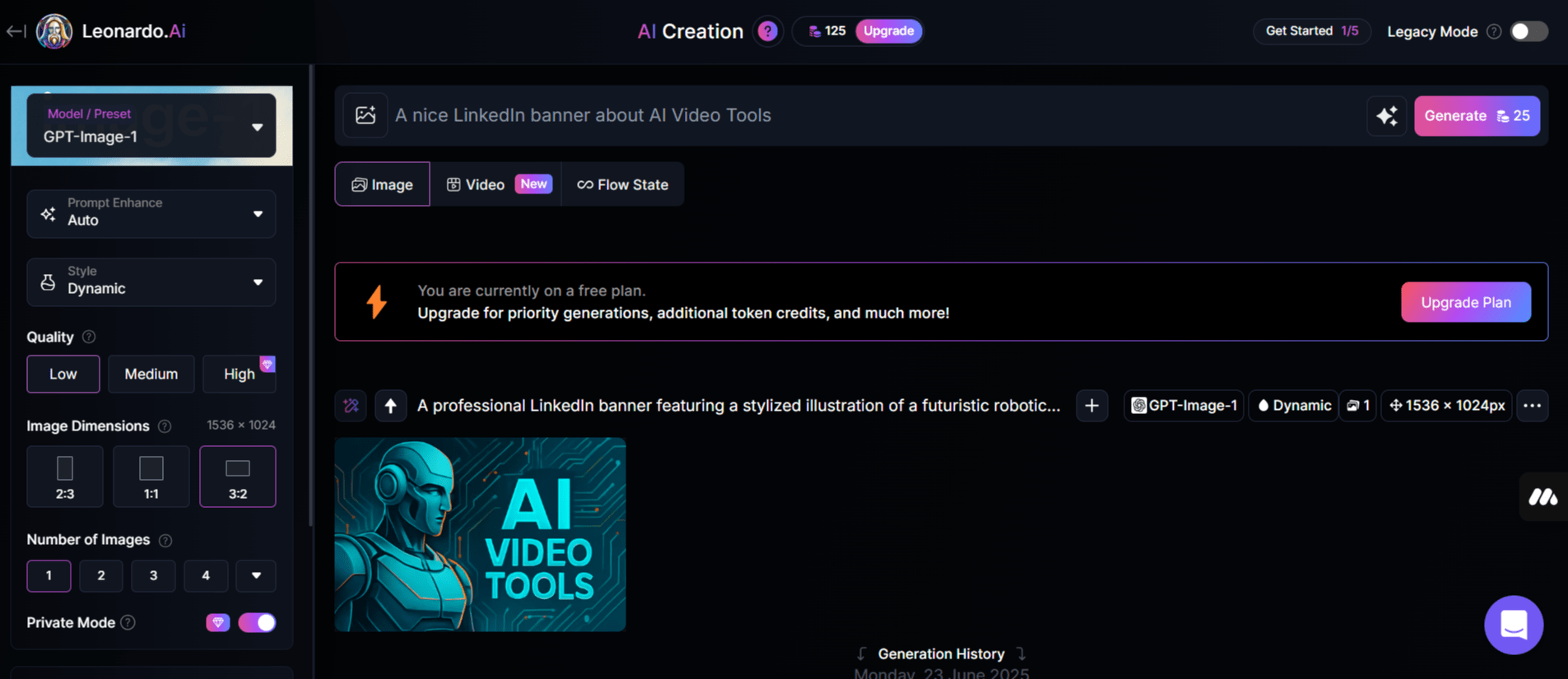 Leonardo AI Dashboard