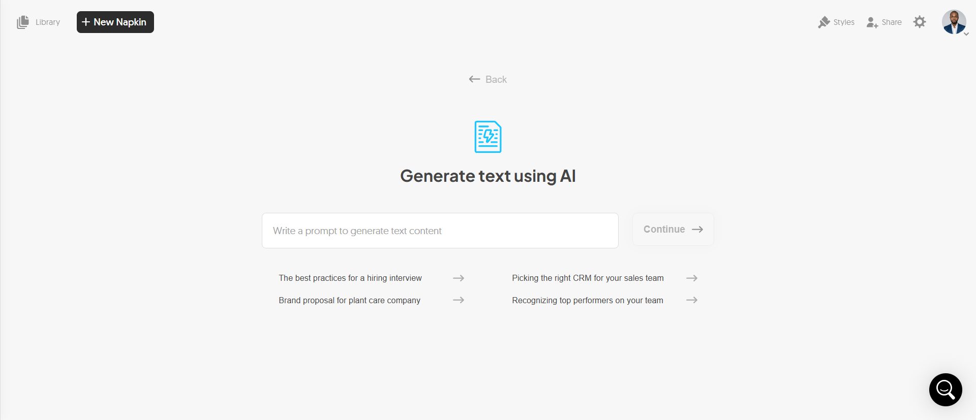 Napkin AI Dashboard